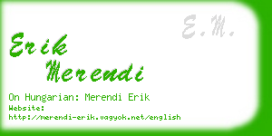 erik merendi business card